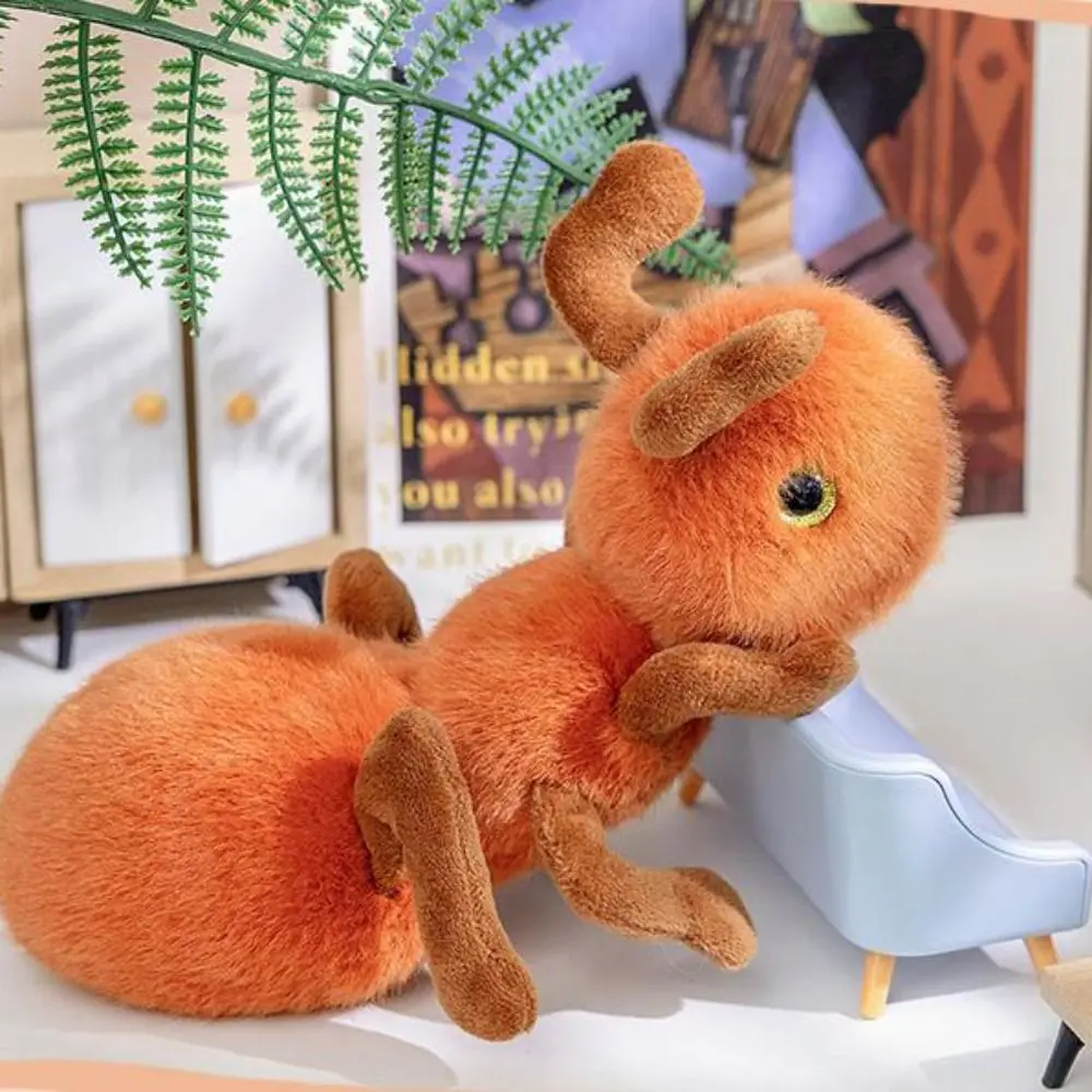 Juguetes de peluche de hormiga Lilttle de algodón PP, juguetes de peluche de animales realistas de 20cm, Animal relleno, muñeco de peluche de hormiga Kawaii, cumpleaños y Navidad