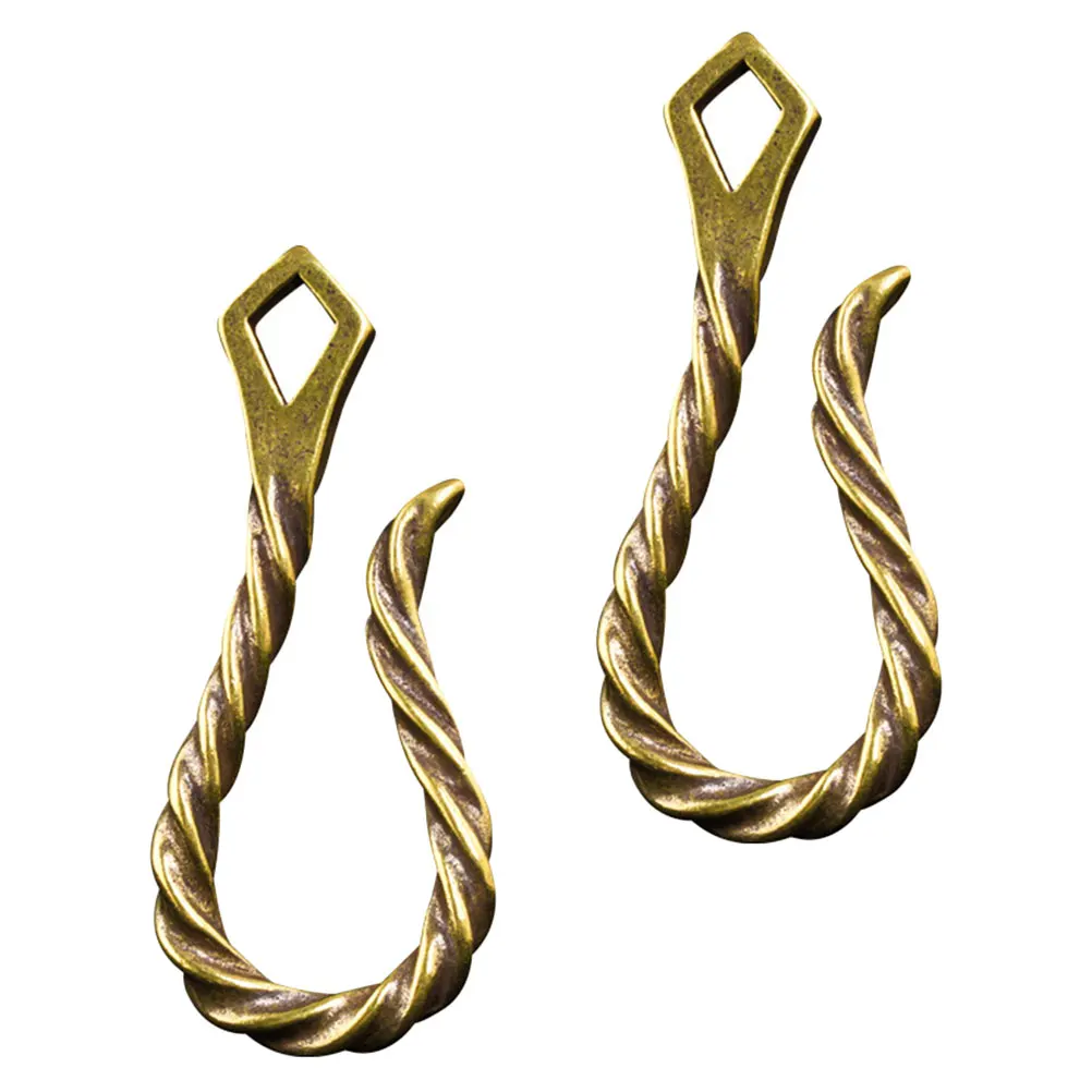 

2pcs Brass Keychains Waist Hanging Chains Creative Key Rings Craft Diy Pendants Keychain Decors Stylish Durable Small Light