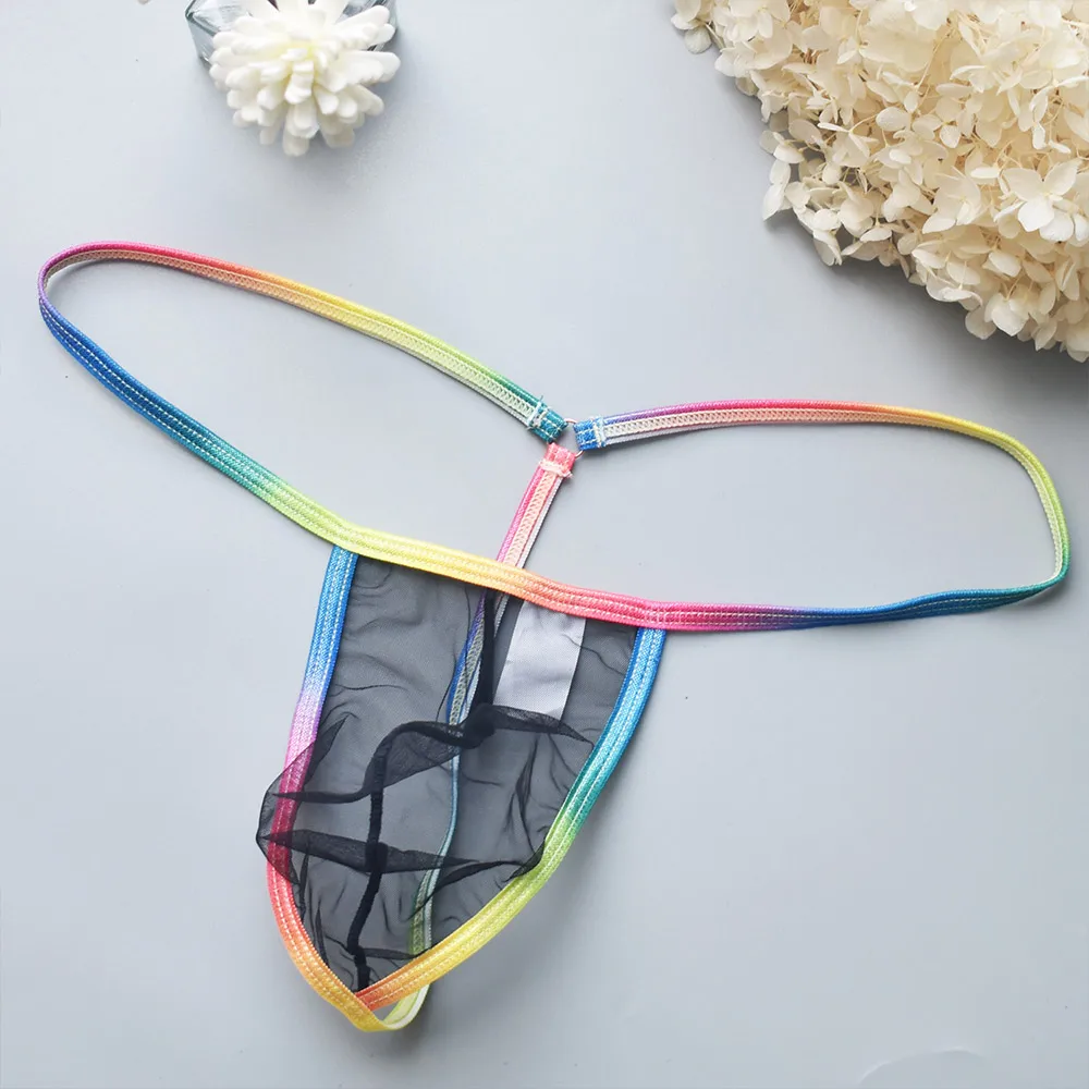 Transparent Sheer Mesh Men's Thongs - Single-Strap Design Ultra-Sexy Underwear Perfect for Special Nights & Casual Wear view 4