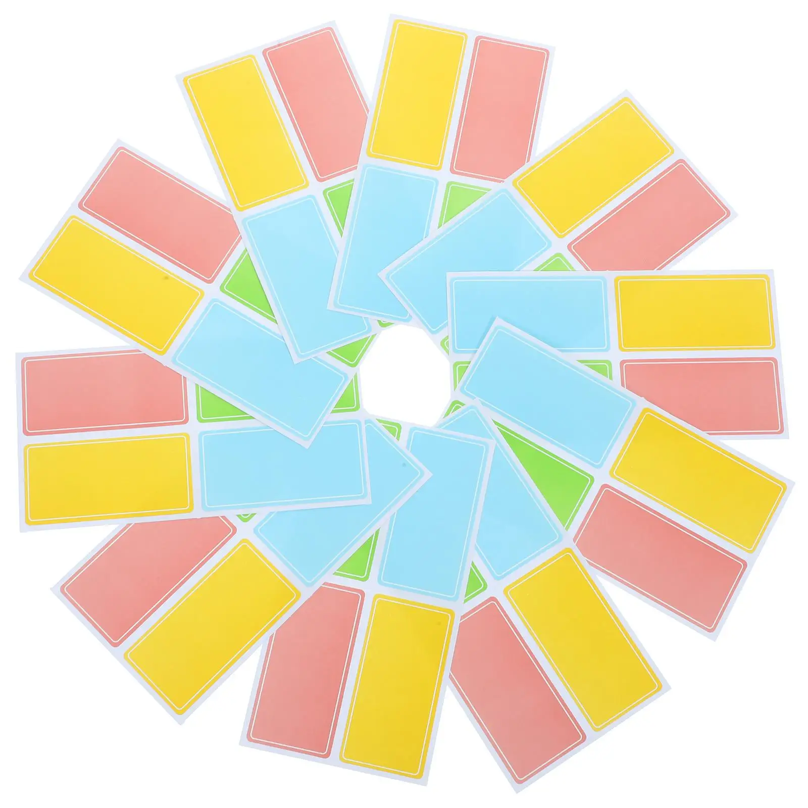 

120 Pcs Colored Label Stickers Smooth Thick Material Name Tags for Kids Classroom Organization Blank Sheets Tab Labels