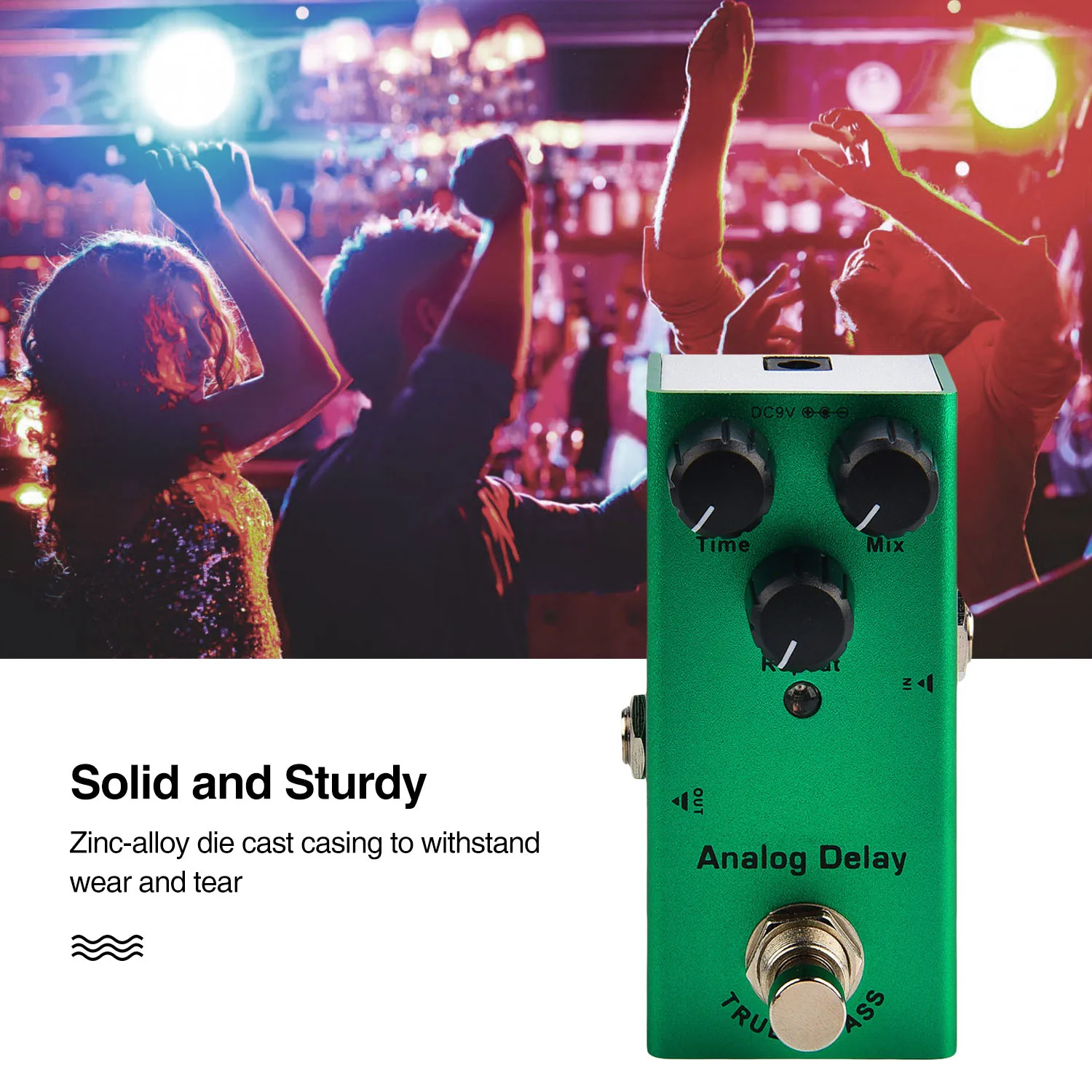 

Гибридный гитарный процессор в аналоговом стиле Overdrive/phaser + Digital Delay/chorus - True Bypass, металлический корпус, 9 В постоянного тока
