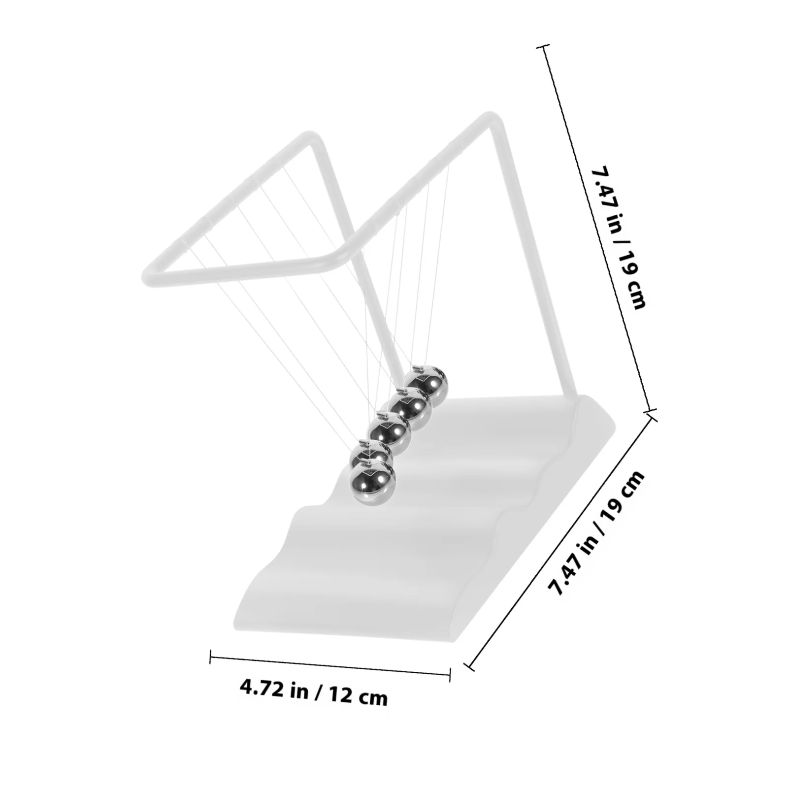 Bola ornamento desktop decoração científica para casa escritório dormitório física pêndulo contas alívio do estresse balanço de metal