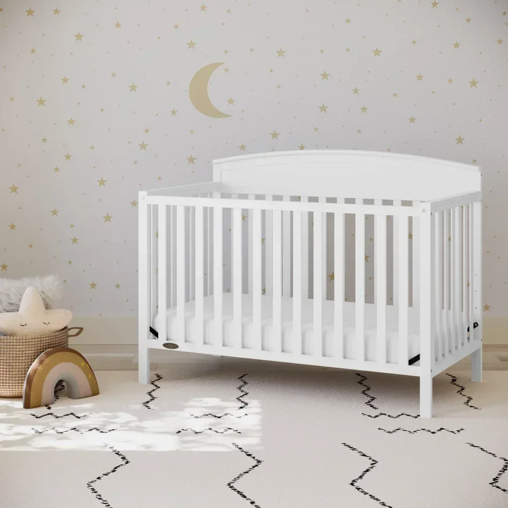 BOUSSAC Benton boks bayi konvertibel, Ranjang furnitur bayi 5-in-1, banyak warna, tempat tidur anak, tempat tidur anak