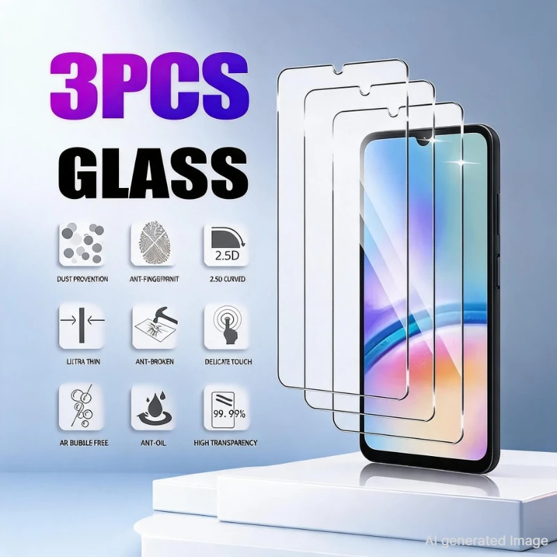 3 Stück HD-Displayschutzfolie aus gehärtetem Glas für Samsung A03 A12 A13 A14 A15 A21S A22 A30 A31 A32 A33 A34 A35 5G 2028