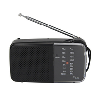 AM/FM Radio with Speaker Mini Transistor Radio with Strap Battery Powered Radio Telescopic Antenna for Emergency Use