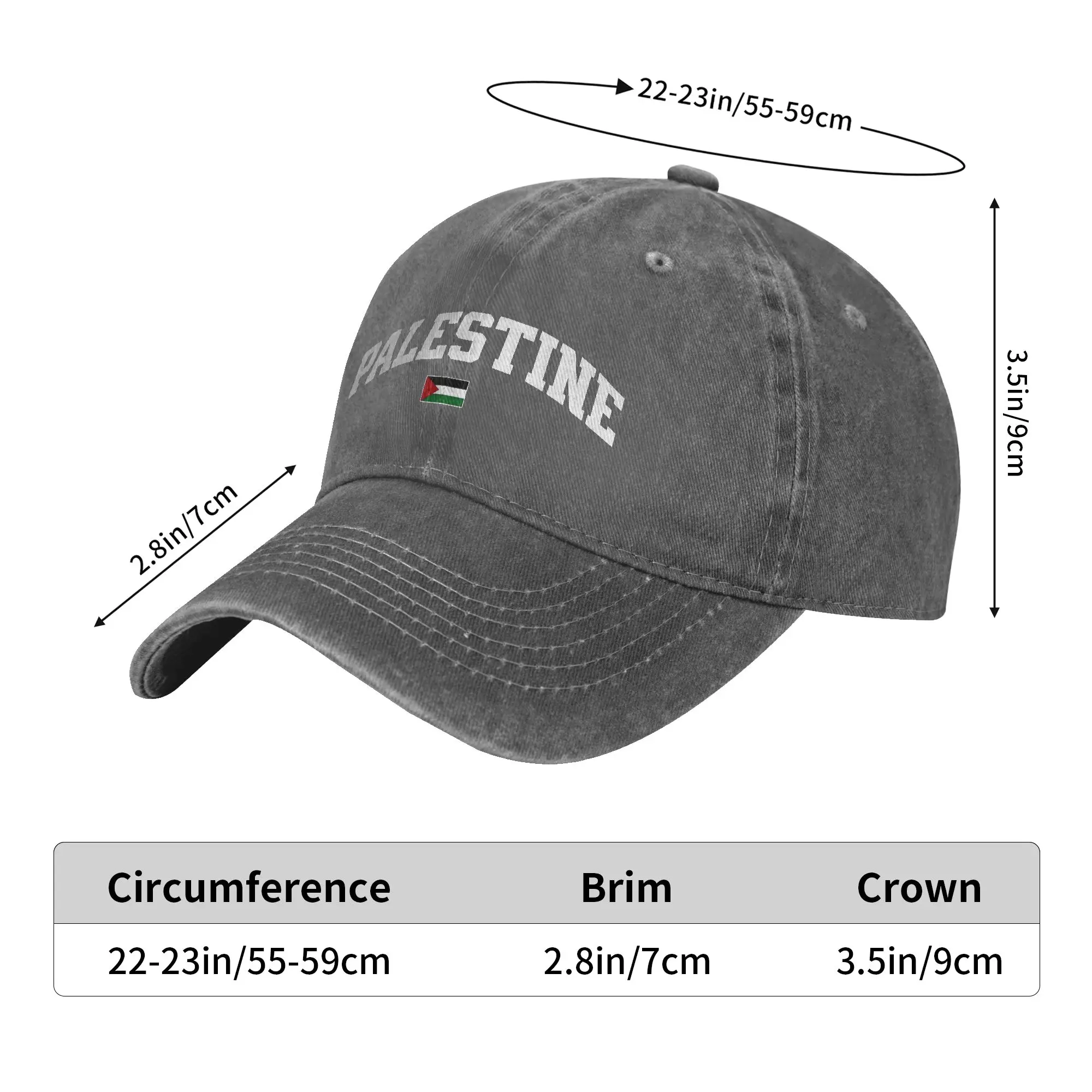 Palestine Flag  Baseball Cap Sun  Outdoor Sport High Quality Washed Hip Hop Hats Unisex Men Casual Design Baseball Caps view 6