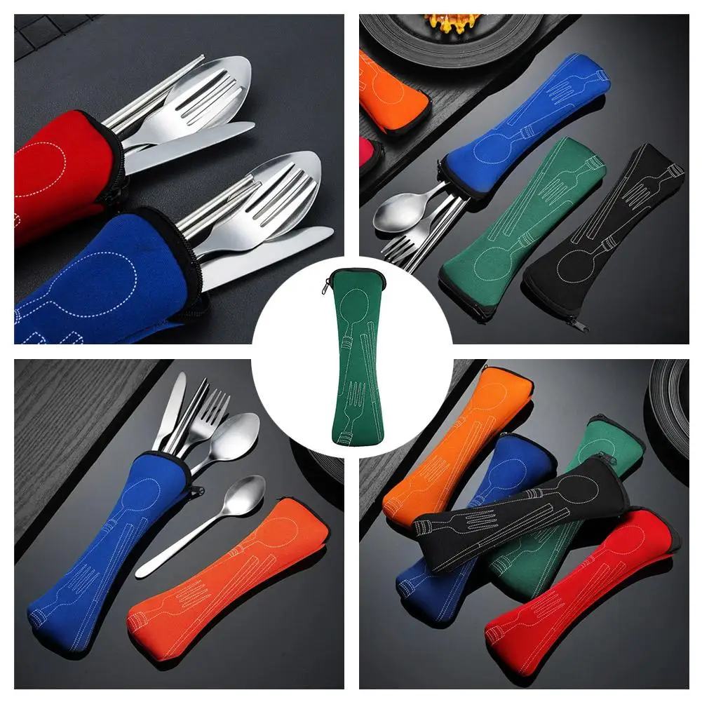 

Upgrade Travel Packaging Tableware Bag Picnic Portable Tableware Case Without Dinnerware Cutlery Bags Picnic Fork Spoon Storage