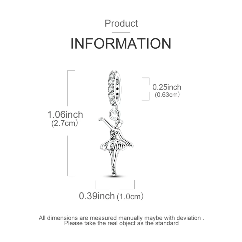 Pendentif ballerine élégant en argent Sterling 925, breloques, bijoux adaptés au Bracelet Original 925 pour femmes, cadeau DIY, offre spéciale