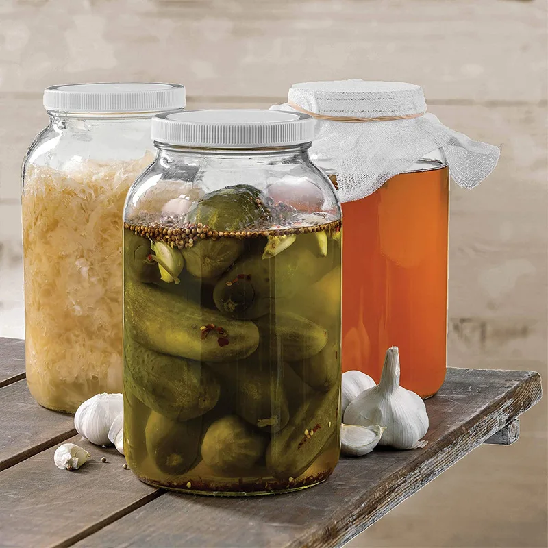 

Large Gallon Glass Storage Bottle with Plastic Lid for Kombucha Sun Tea Kitchen Storage Container Sed Jar