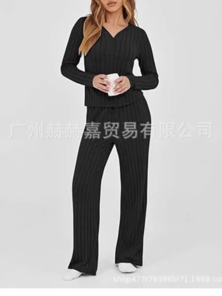 Otoño e Invierno 2025, traje informal de manga larga, sudadera para mujer, pantalones sueltos, conjunto de dos piezas, conjuntos casuales elegantes de moda