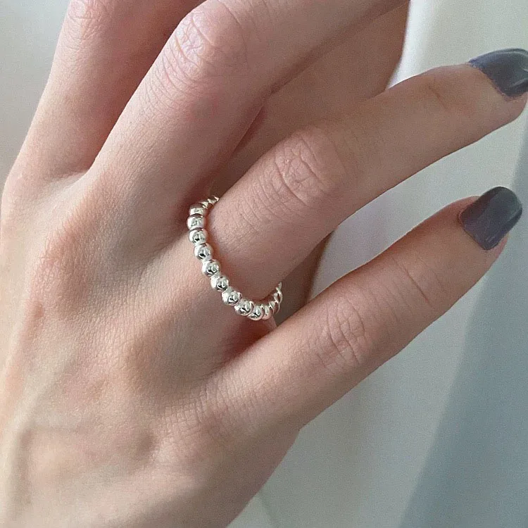 925 Sterling Silver Geometric Fine Adjustable Ring