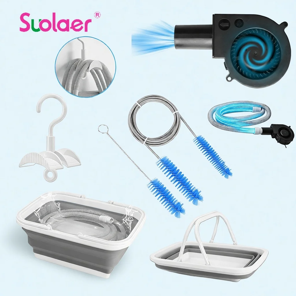 

Набор для чистки CPAP (4 шт.): для шланга и маски, с сушилкой для шланга CPAP, складным тазиком и держателем для шланга, универсальная чистящая щетка