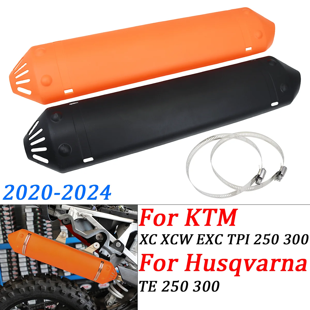 

Motorcycle 2024 Heat Shield Exhaust Protective Cover For KTM EXC 250 300 TPI XC XC-W For Husqvarna TE250 TE300 2T 2020 2022 2023