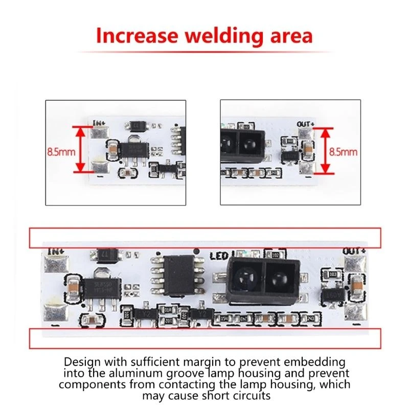652f 5V-24 V Lámparas control atenuación LED Componentes activos Módulo interruptores mano