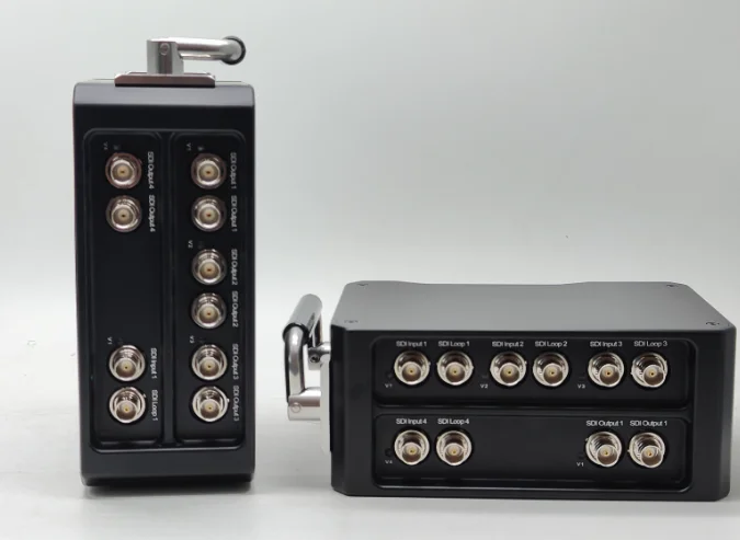 3G SDI video 4channel in loopout  1channel 3g sdi backward  4 ethernet ports handle 4 pin xlr power 10km ST fiber optic extender