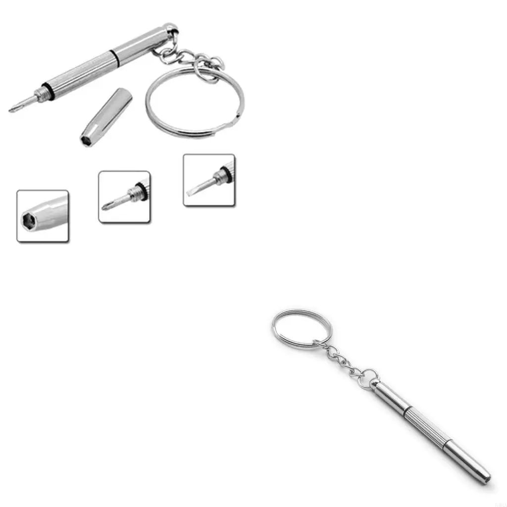 Multifunctional Sunglasses Watch Repair Tool with Keychains Eyeglass Screwdriver Repair