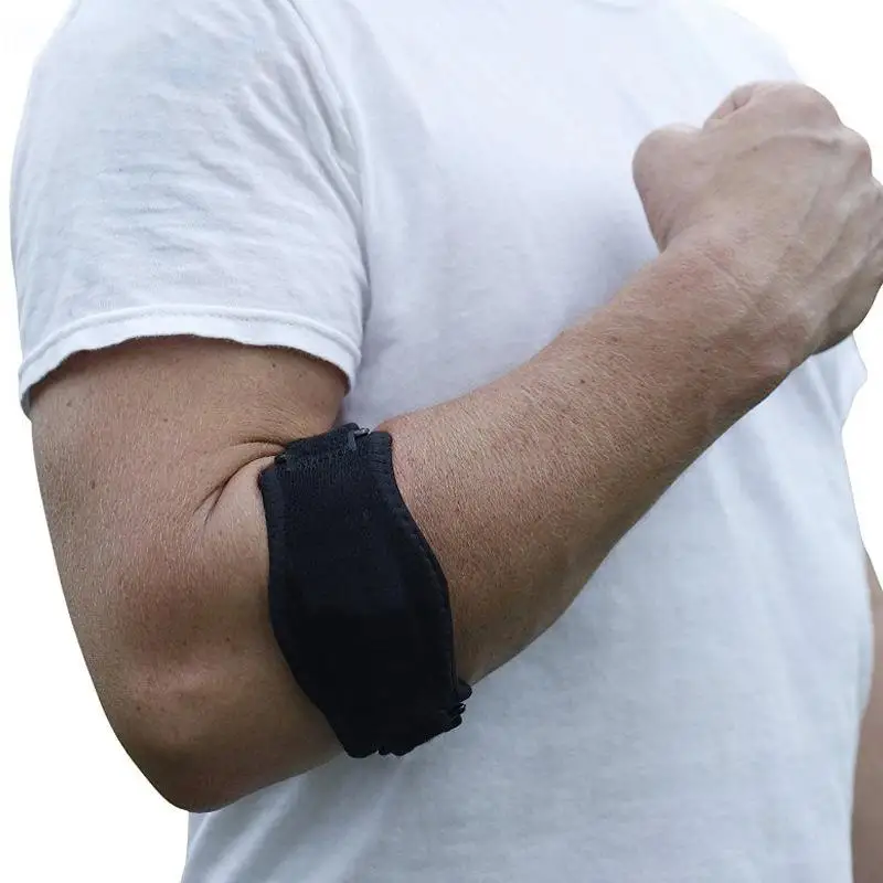 

Silicone Compression Arm Band Sports Support Adjustable Elbow Brace For Sport Tendonitis Pain Relief - For Men & Women