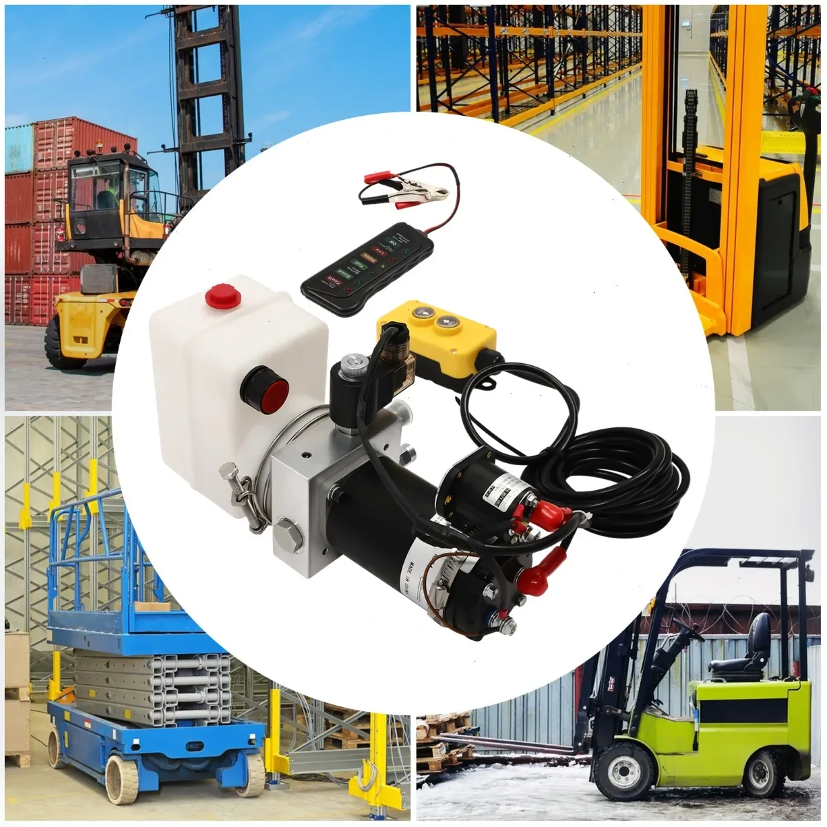 

800W Hydraulic Power Unit, Single Acting Electric Hydraulic Pump 1.1cc/r for Dump Trailer, 1.5L Oil Tank, 4.5m Remote Control