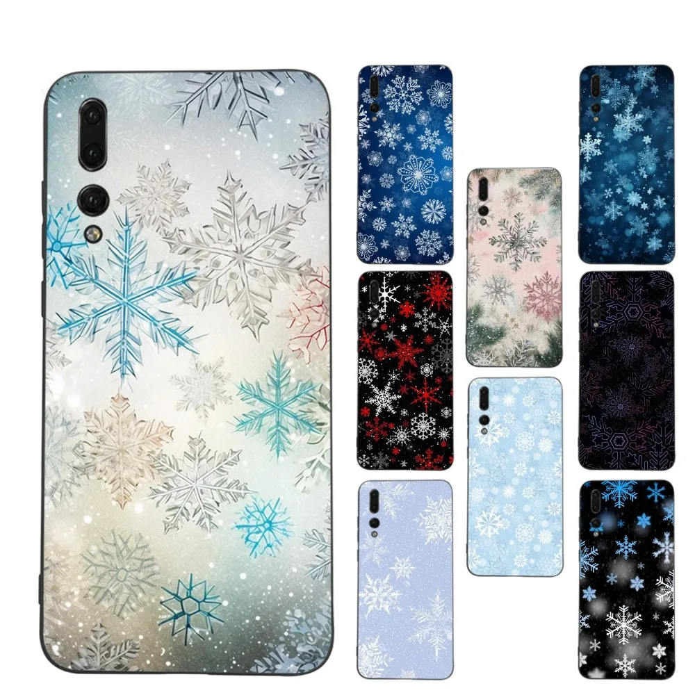 

Christmas Snowflakes Phone Case For Huawei P 8 9 10 20 30 40 50 Pro Lite Psmart Honor 10 Lite 70 Mate 20lite