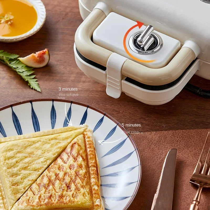 Home Time Multi-function Waffle Light Machine Small Bread Machine Double Plate Sandwich Breakfast Machine