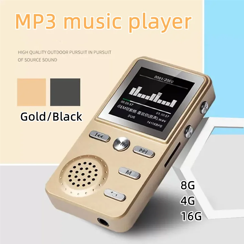 Mini MP3 Player Sports Running Walkman Built in Speaker with Screen Support Fm Radio/Recording/E-book Alarm Clock Music Player