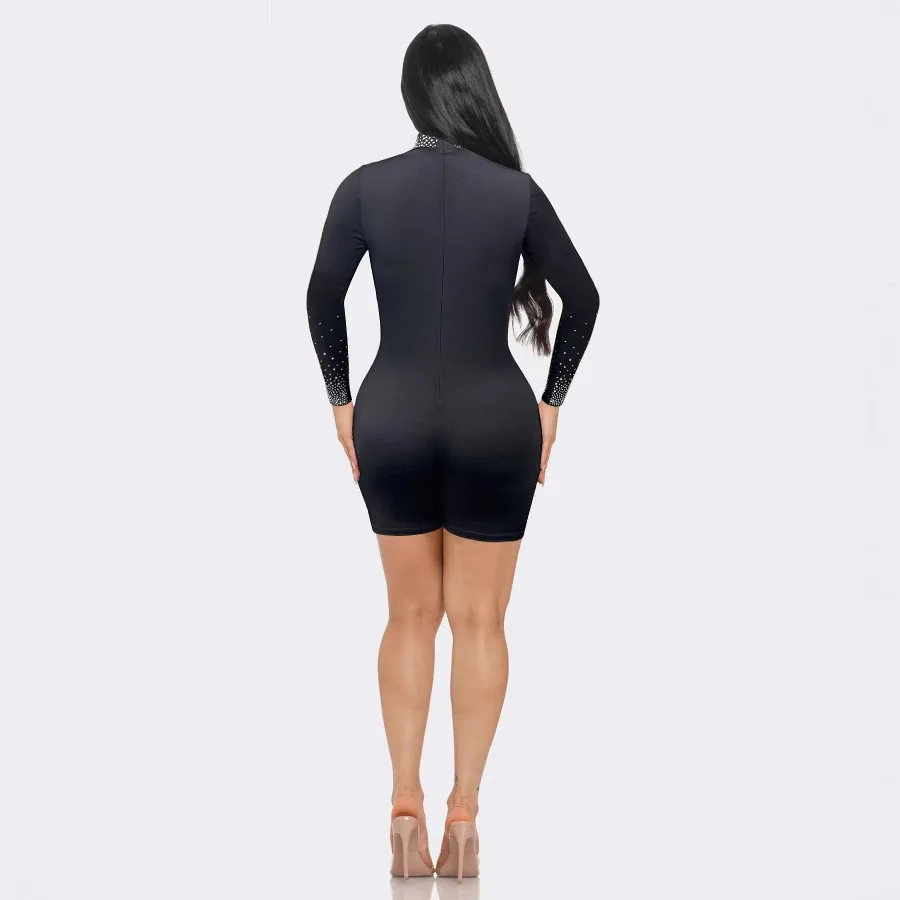 Monos de una pieza para mujer, monos sexys para fiesta y Club, monos de perforación en caliente, pantalones cortos, peleles ajustados, ropa de calle Y2k, mono ajustado