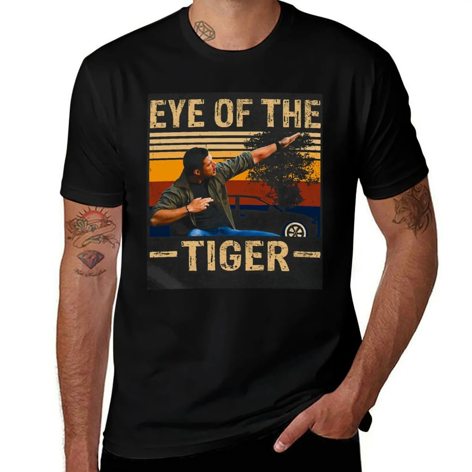 

Dean Winchester Eye of the Tiger T-Shirt man t shirt heavy cotton t shirt custom print T-Shirt