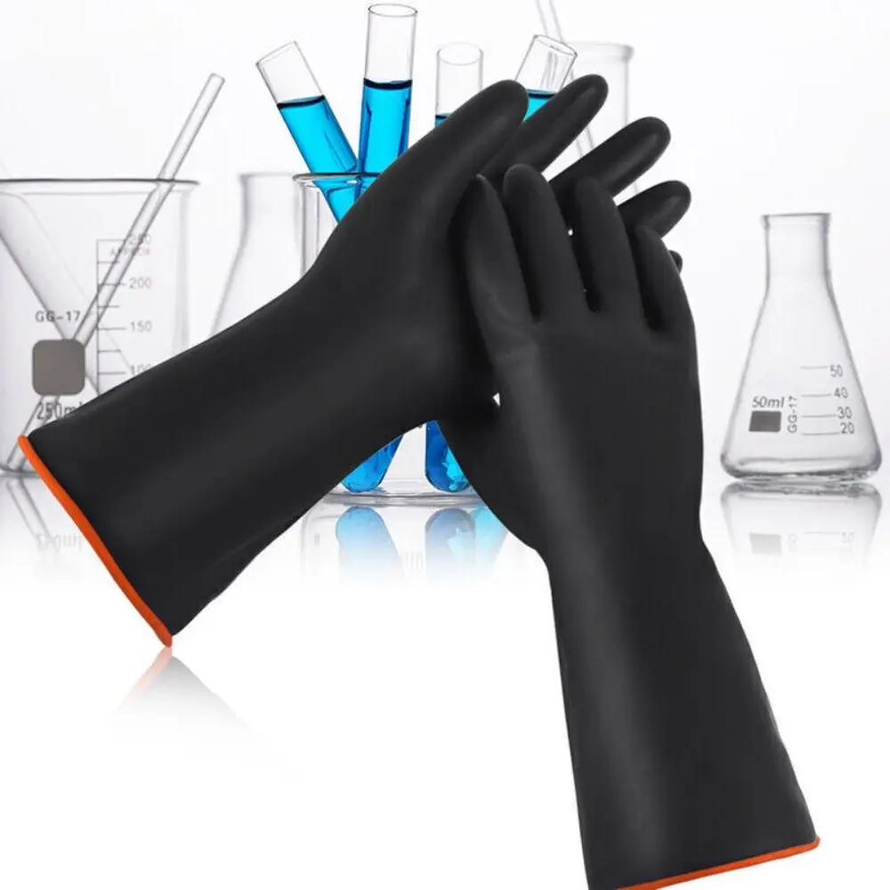 Heavy Duty Chemical Resistant Gloves 18\'\'22\'\' Long Reusable Resist Strong Acid and Alkali Latex Gauntlets