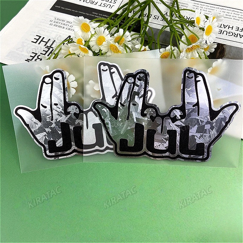1PC 2025 New Funny JUL Finger Motorcycle Stickers Waterproof for Motorbike Bike Helmet DIY Scooter Fuel Tank Fairing Vinyl Decal image 5