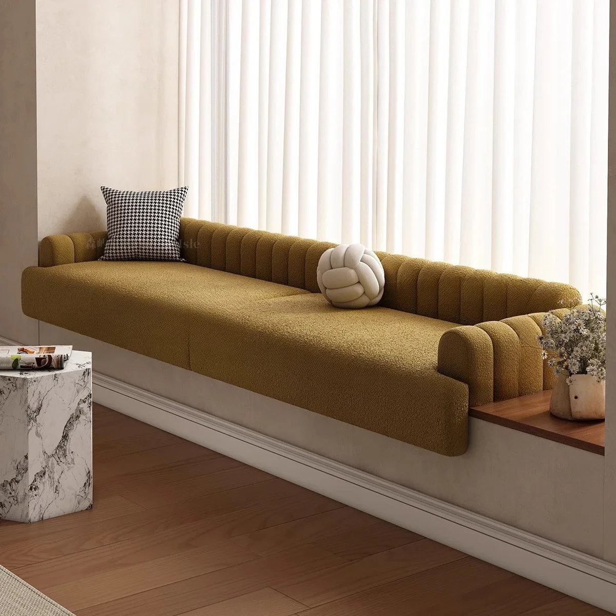 Haute couture toast bay window sofa bedroom bay window balcony renovation floor sofa integrated designer