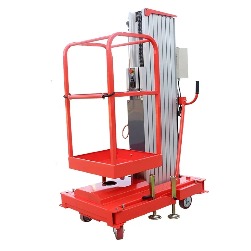 

Most Popular Aluminum Alloy Mast Lifting Aerial Work Platform Home Lifter Single Person Lifting Platform