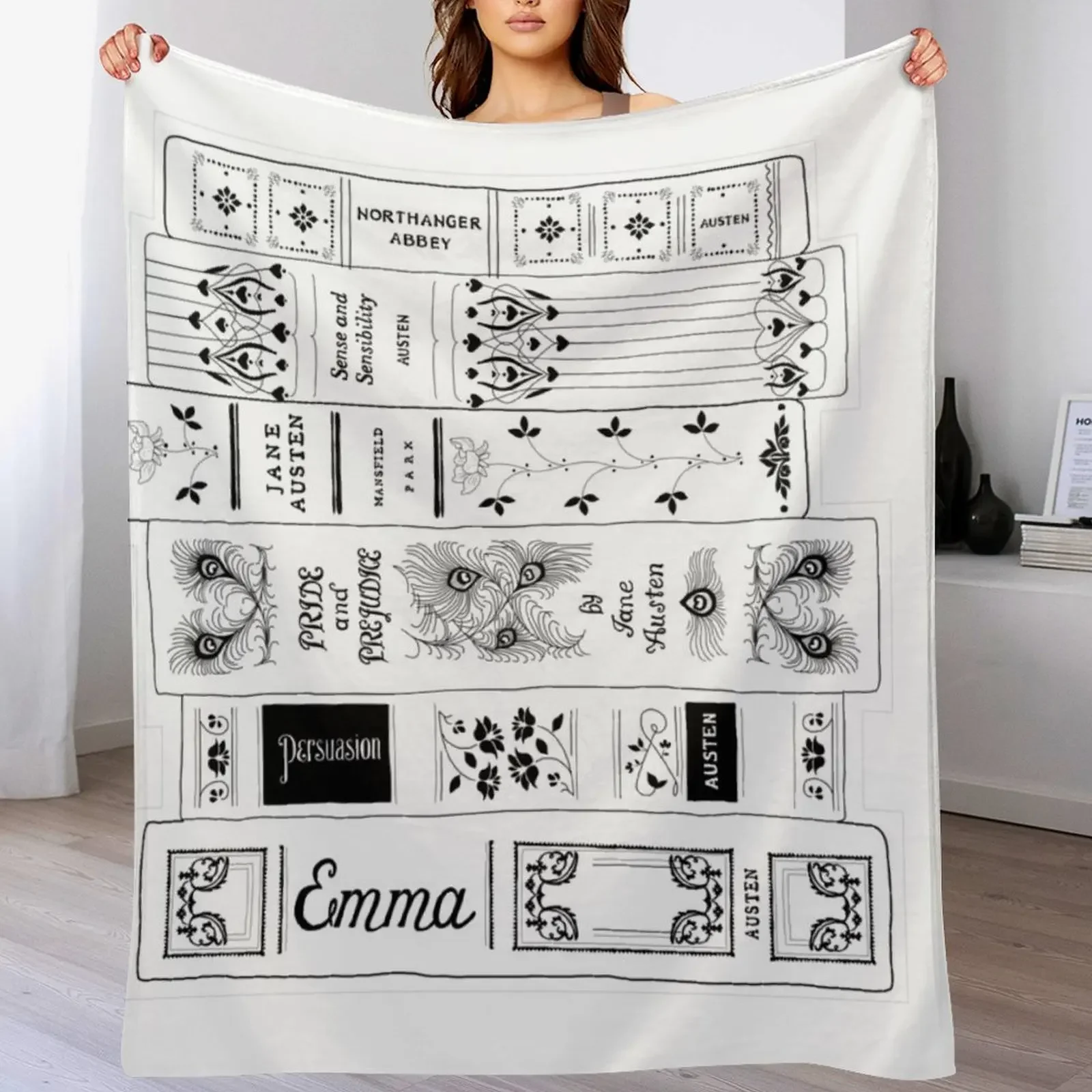 

Jane Austen Book stack Throw Blanket Luxury St anime Sleeping Bag Tourist Blankets