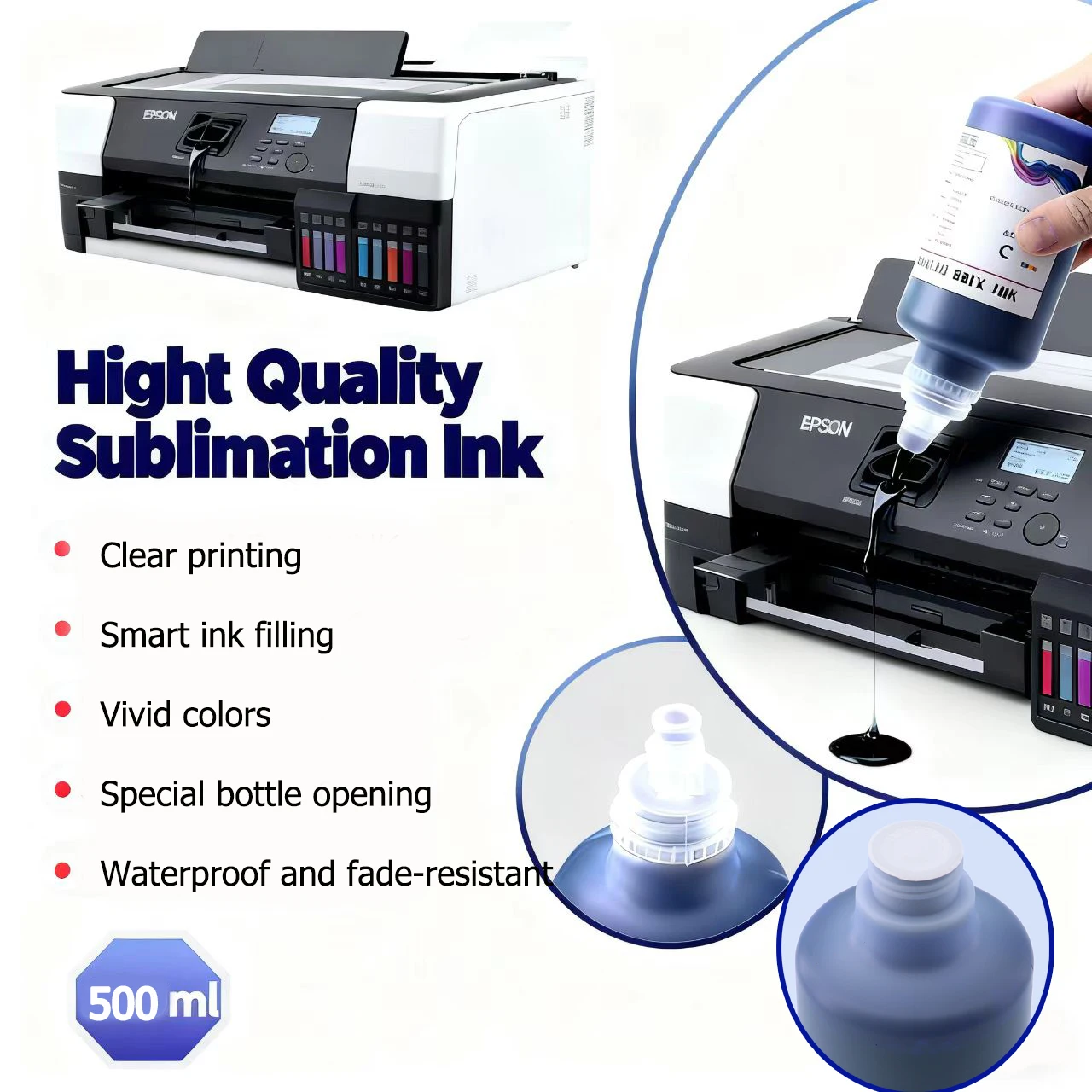 500 мл сублимационные чернила Smart Ink для струйных принтеров Epson L8058 L8050 L18050 L8160 L8168 L8188 ET-8500 ET8550 L8180 ET8500