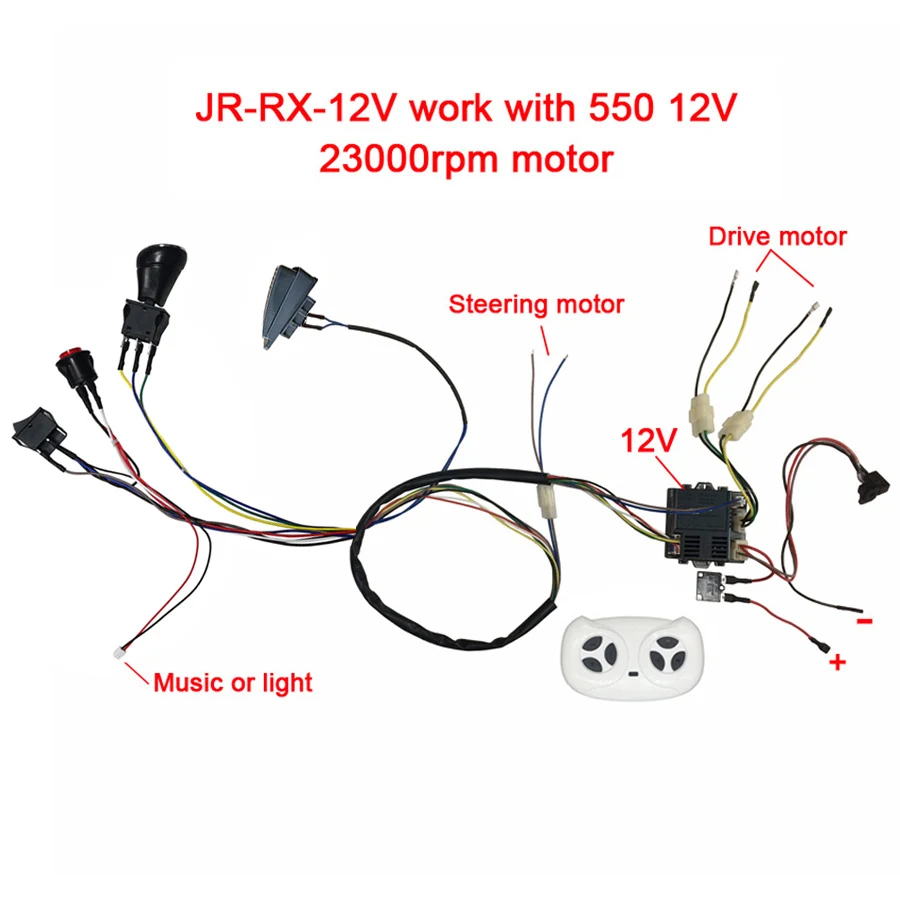 Children electric car DIY modified,Wires and switch kit with 2.4G Bluetooth rc and controller for baby electric car self-made