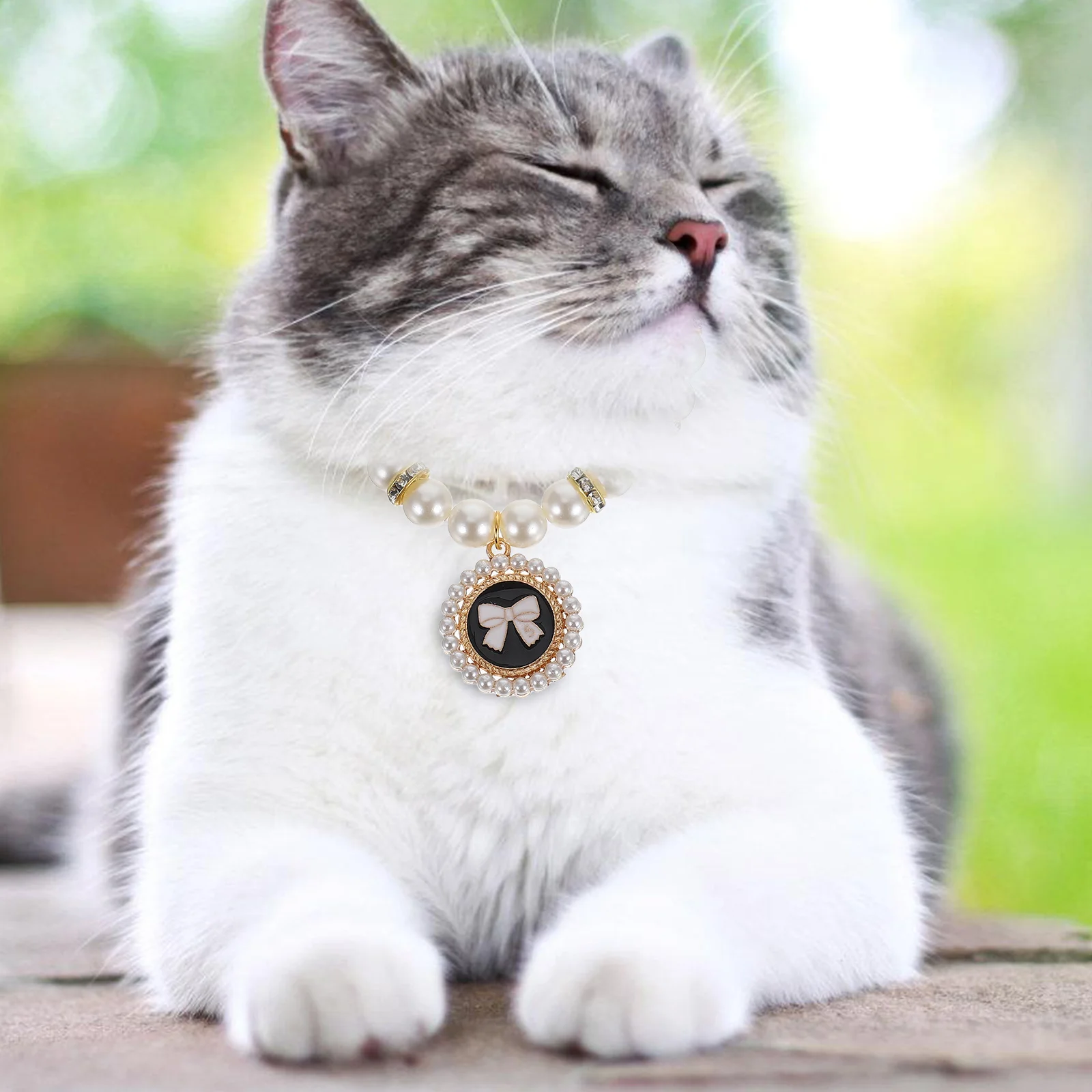 

Elegant Pet Collar Necklace For Dogs Cats Durable Abs Adjustable Stylish Medium Small Sizes Pet Jewelry Choker Female Bows