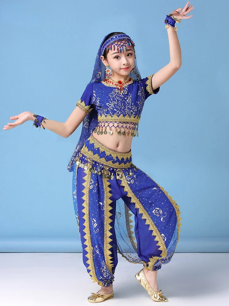 Child Kids Indian Bollywood Dancing Dress Oriental Dance Kids Belly Dance Costumes Set India Belly Dance Clothes Bellydance