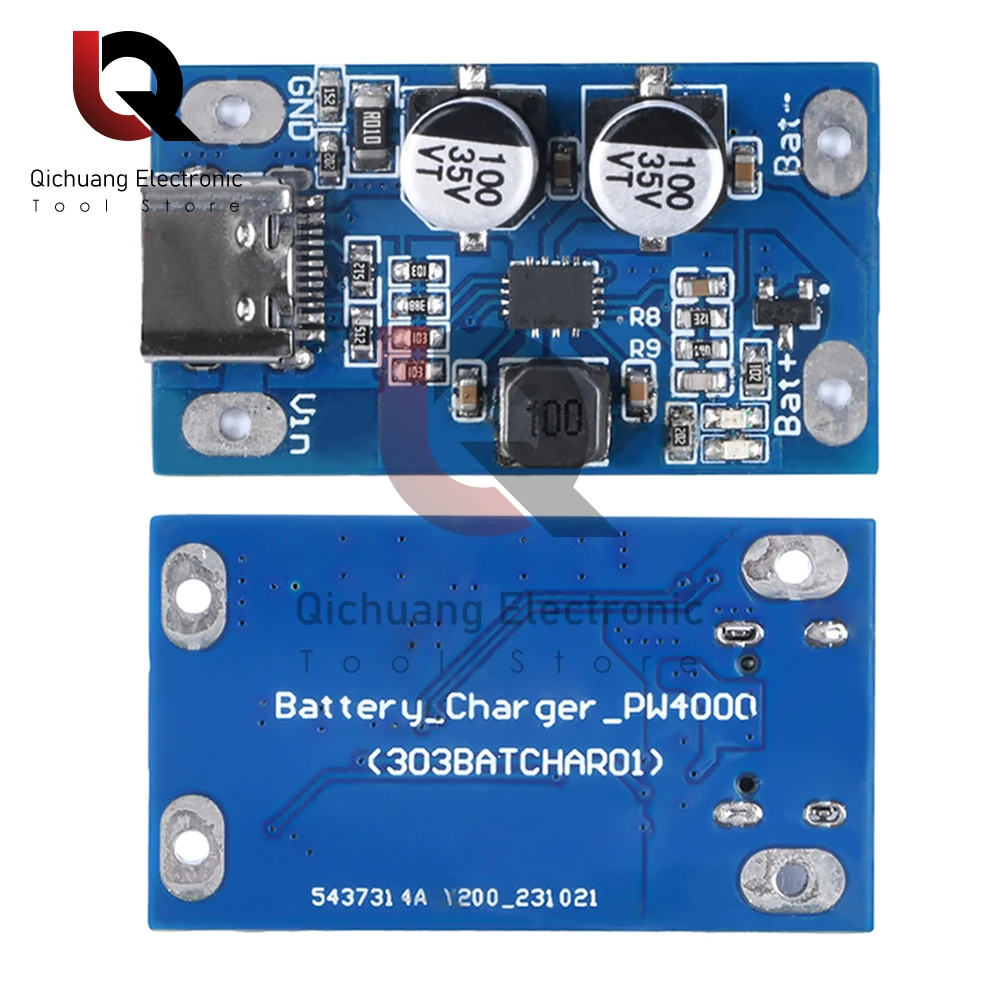 Type-C 1/2/3/4S BMS 16.8/12.5/8.4/4.2V 2A Lithium Battery Charging Boost Buck Module With Balanced Support Fast Charge Indicator