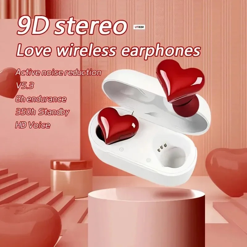 

Wireless Bluetooth Earphones With Noise Reduction 5.3 Cute And Fashionable Appearance Gift For Girl Ax30 Heart-shaped In Ear