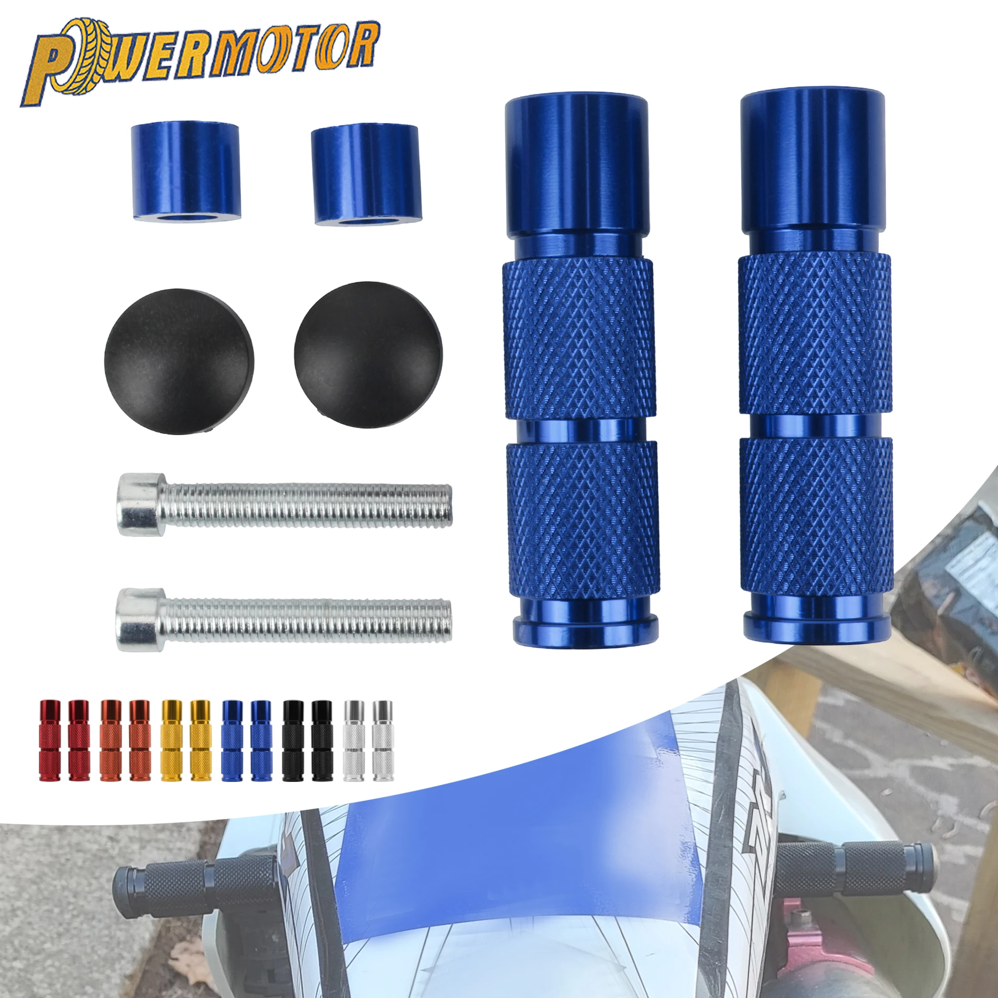 

M8 Motorcycle Footrests Foot Pegs Pedals Universal CNC Aluminum Modified Accessories For Honda Yamaha Scooter Supermoto ATV Part