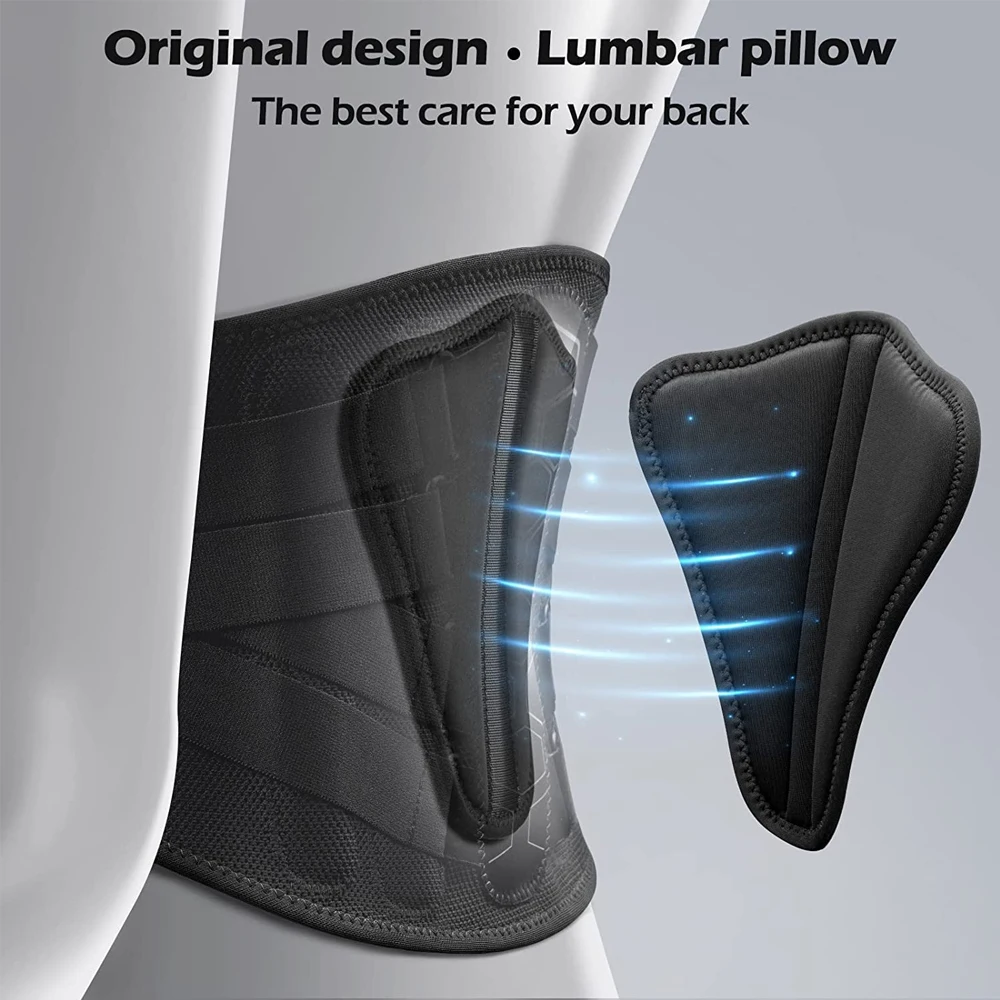 Cinturón de soporte Lumbar de punto 3D transpirable para ciática de adultos, soporte para la cintura y la espalda baja con sistema de polea, 1 unidad