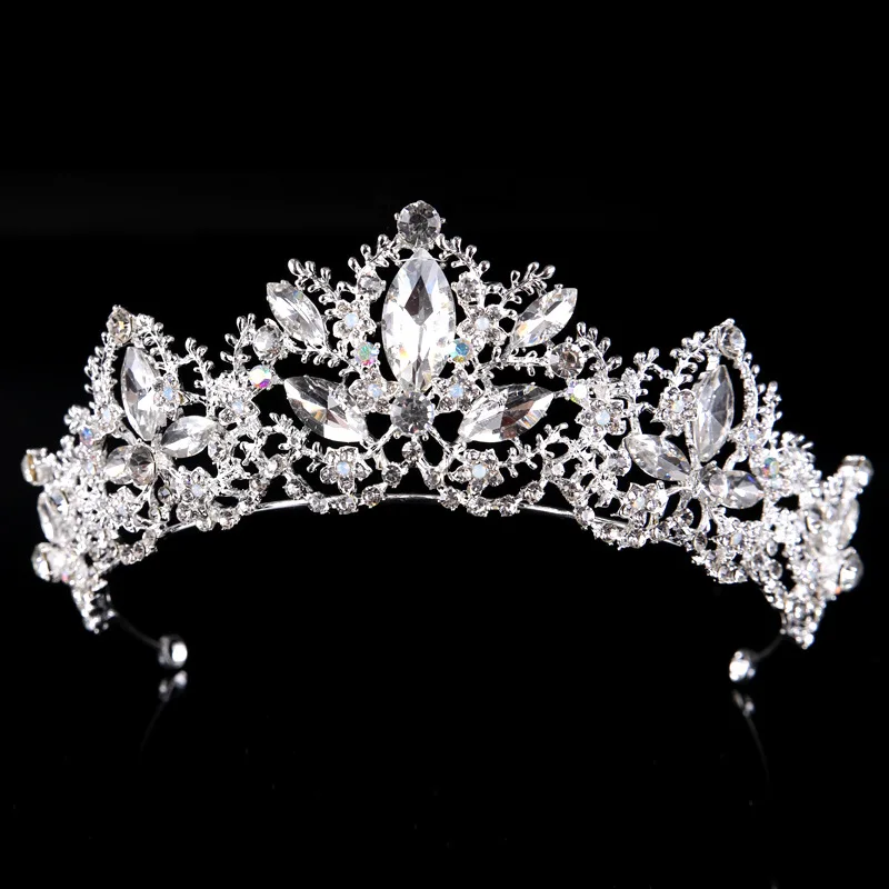 

Fashion Crystal Silver Diamond Glass Crown Wedding Accessories Crown