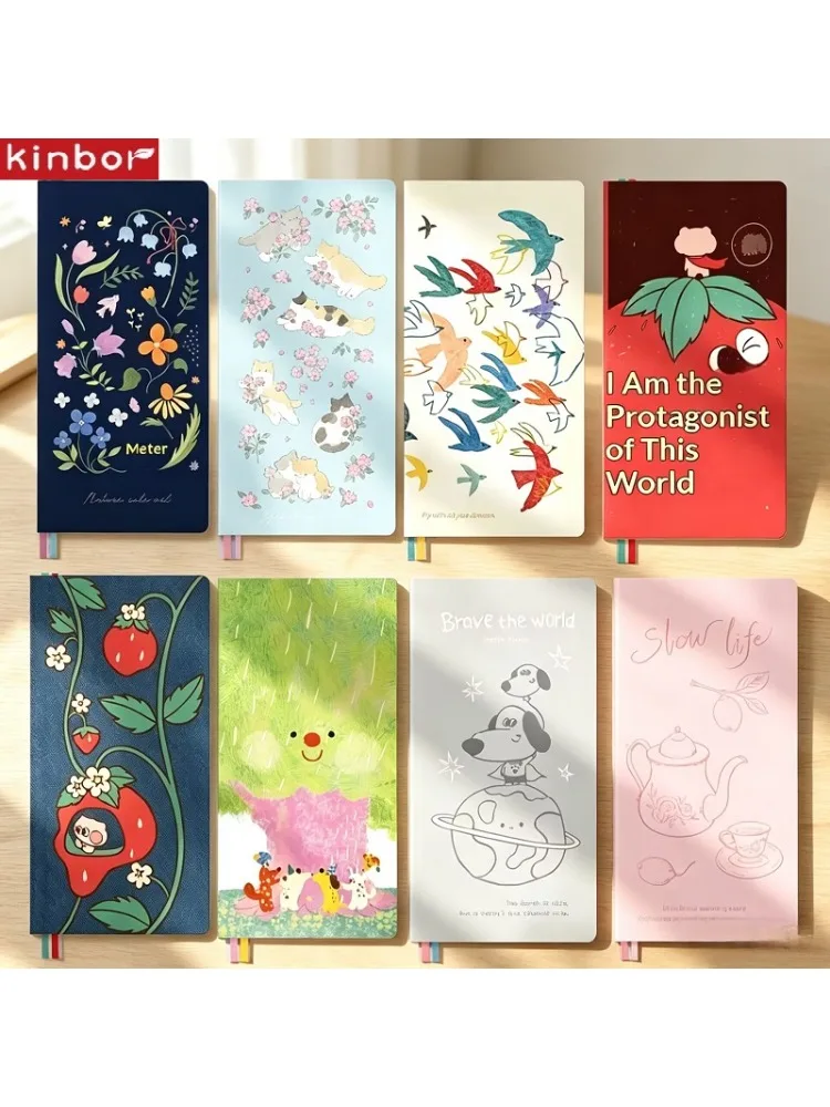 Kinbor Original Undated Weekly Planner, ilustrowany notes w twardej oprawie z dwoma kartkami na tydzień, przenośny notatnik z listą zadań, smukły. — zdjęcie produktu 7