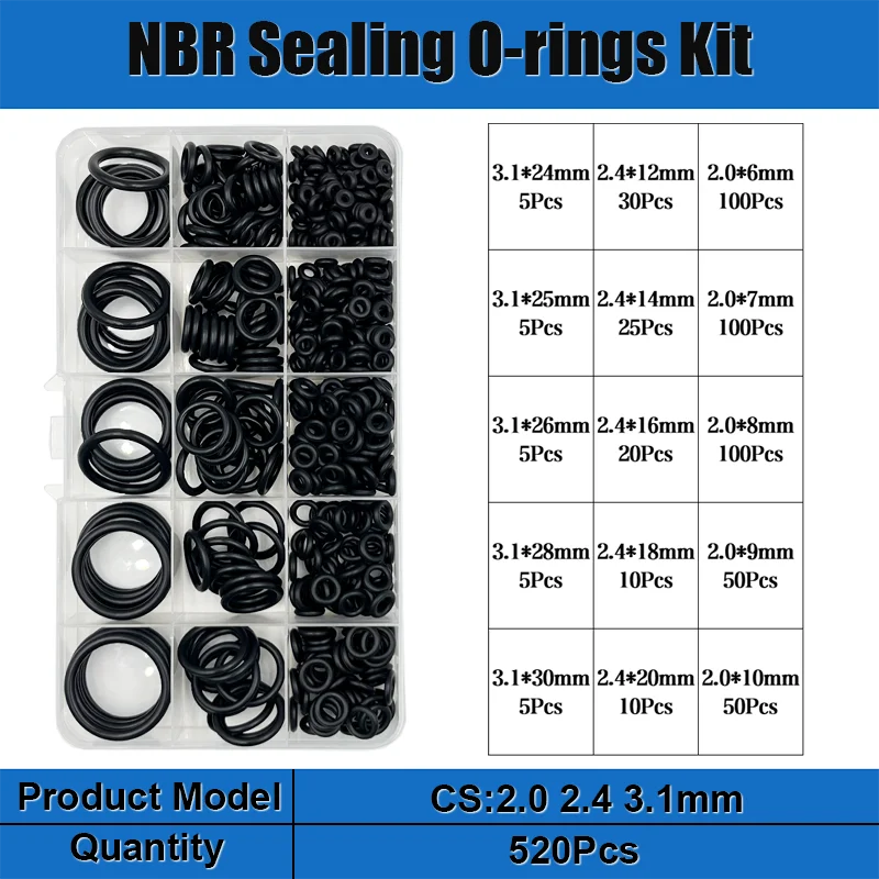 Gummi O Ring Dichtung Unterlegscheibe Sanitär Dichtung Ölbeständig Oring Automobil Sanitär Wasserhahn Wasser Reparatur Schwarz NBR Dichtung O-Ring – Detail 16