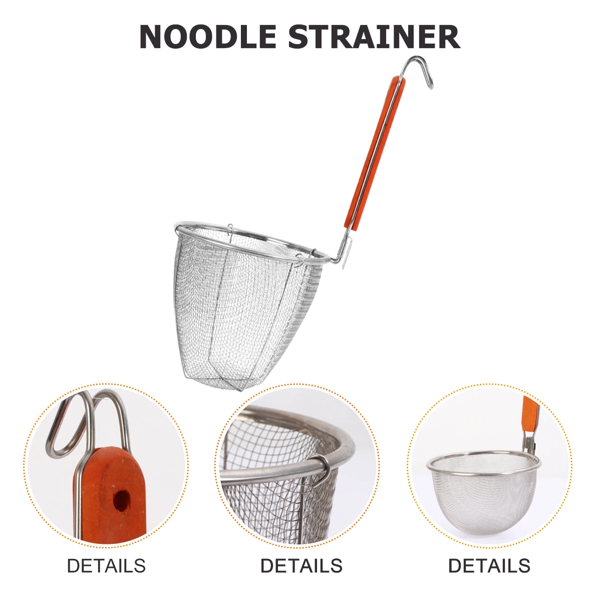 

2Pcs Stainless Steel Strainer Basket Long Handle Oil Sputtering Colander Noodle Dumpling Frying Kitchen Mesh Spider