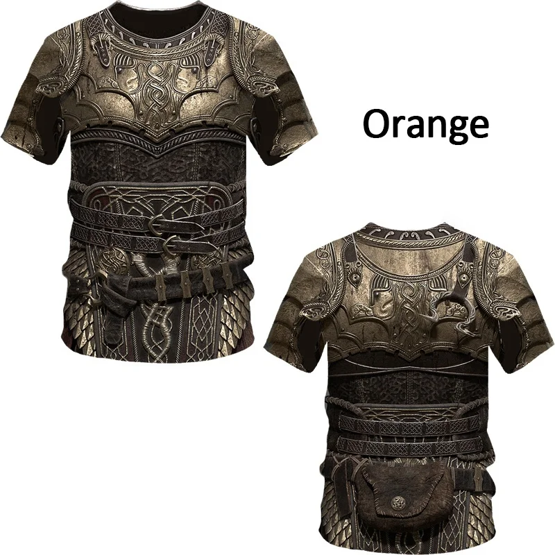 

New Medieval Armor 3D Printed T Shirts Men's Casual Funny Round Neck Short Sleeves T-shirt Oversize Tees Tops Men Clothes