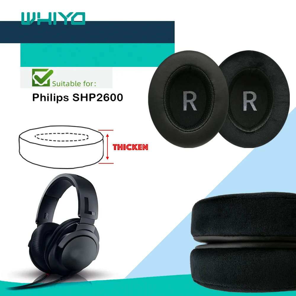 

Whiyo Сменные амбушюры для Philips SHP2600 Наушники Подушка бархатные подушечки для ушей