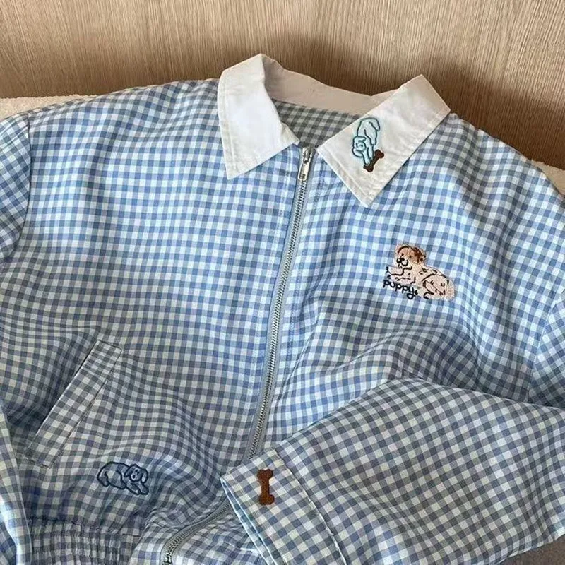 

Teenage Girls' Clothing Set Spring/Summer New Children's Blue Embroidered Coat+pleated Skirt Two-piece Set Kids Outfits