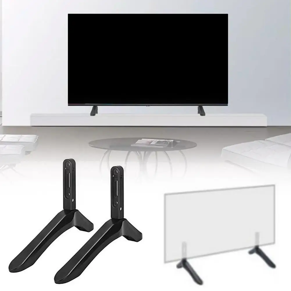 Universal Desktop TV Stand Base Mount For 32-55 Inch LCD Black Television Bracket Table Holder For 20-55mm Hole Distance