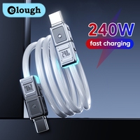 Elough 240W Dual Type-c Data Cable for iphone15 16 Samsung Huawei Mobile Phones Computers Car Light Fast Charging Cables