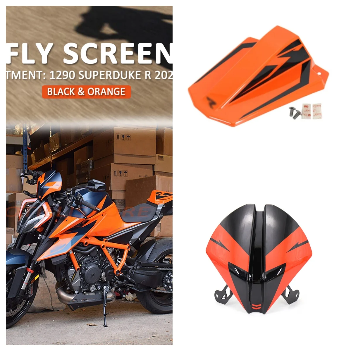 

For KTM 1290 Super Duke R 2020 New ABS Motorcycle Windshield Windscreen Moto Rear Seat Cover Motocross Airflow Wind Deflector